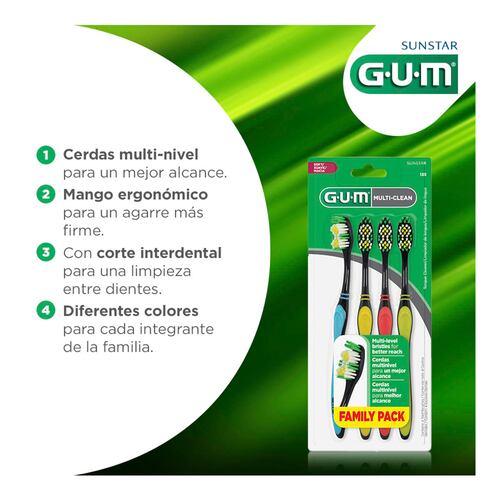 Cepillo Dental Multi Clean 4pzs GUM