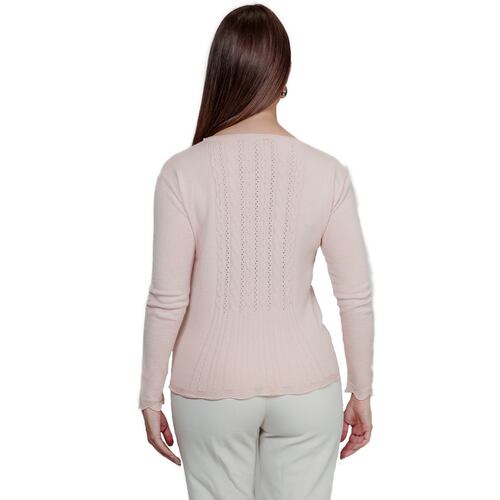 Suéter Punto fino Botones color rosa Zuio para Mujer