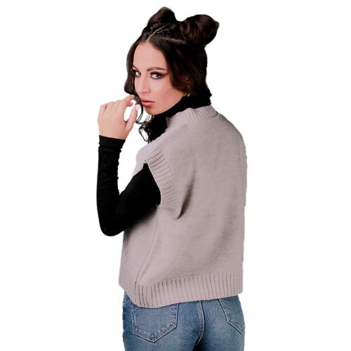 Chaleco Zuio trenza-gris claro