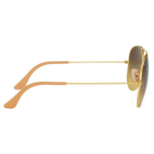 Lente Solar Aviador  Metal Café Degradado Oro 0RB3025 Ray-Ban
