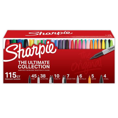 Marcadores Sharpie Variedad Puntas Set 115 Piezas Multicolor
