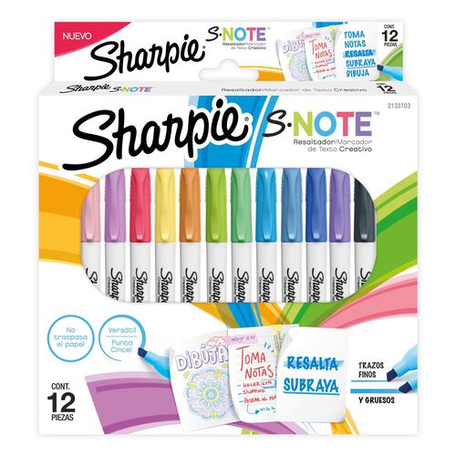 Set Marcadores Creativos Sharpie S-Note 12 Piezas Multicolor
