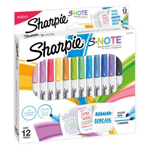 Set Marcadores Creativos Sharpie S-Note 12 Piezas Multicolor