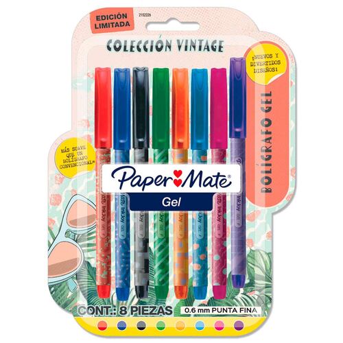 Bolígrafo Gel económico 8 piezas