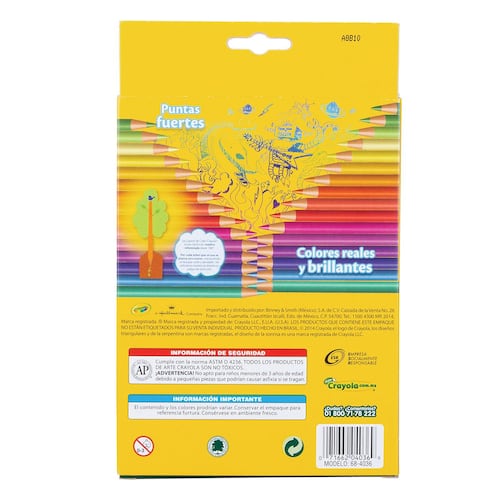 36 lápices CRAYOLA de color con sacapuntas