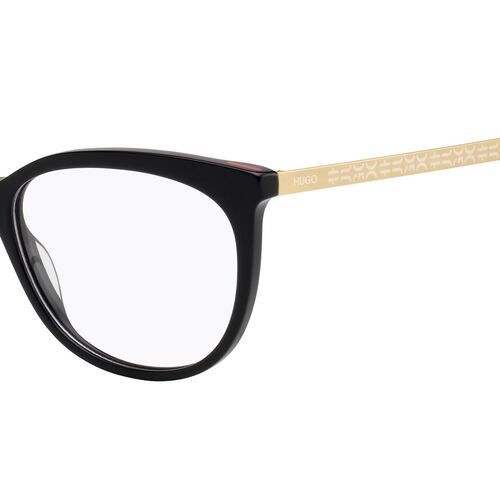 Armazón Rectangular Negro Oro Acetato y Acero Inoxidable 1082-807 Hugo