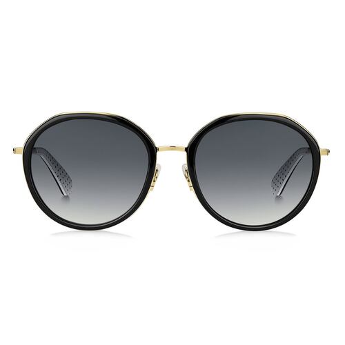 Lente solar Kate Spade color negro y oro en acero inoxidable modelo ALAINA-80 redondo