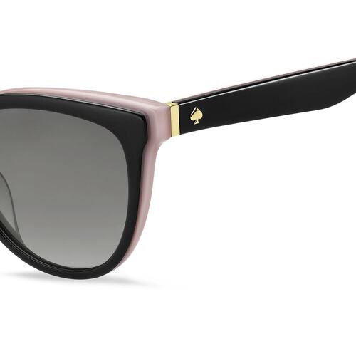 Lente solar Kate Spade color negro en acetato modelo DAESHA-3H cat eye