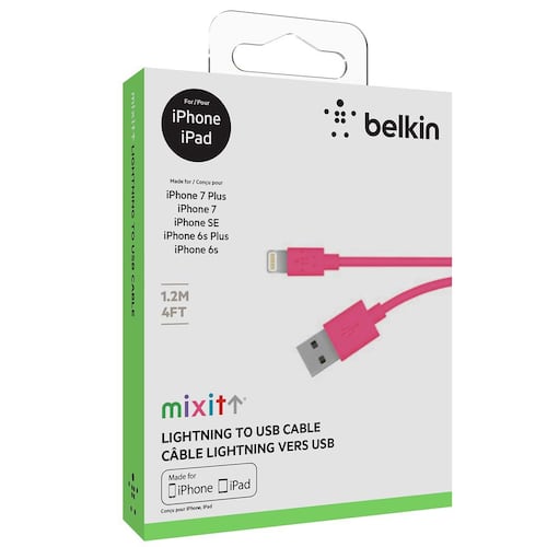 Cable Lightning Mixit Rosa 1.2M Belkin
