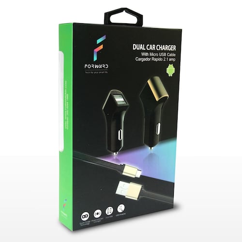 Cargador USB Para Auto Dorado Con Micro USB