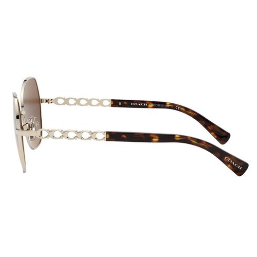 Lente solar Coach L1130 degradado café en metal oro