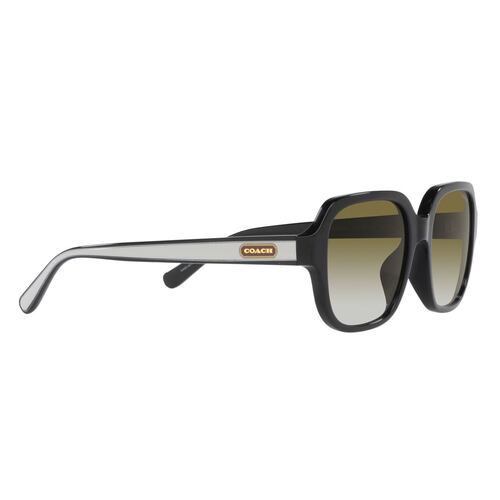 Lente solar Coach modelo 0HC8335U C7989 degradado color verde en acetato color negro
