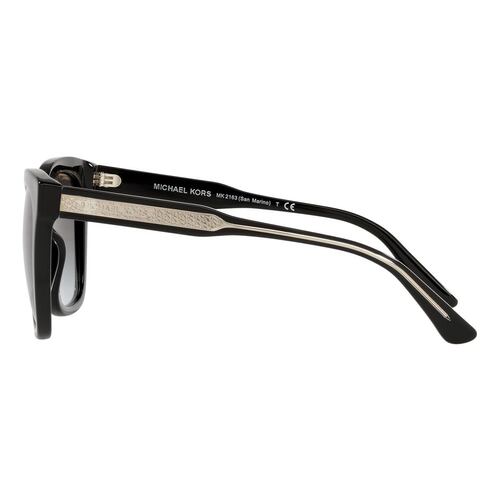 Lente solar Michael Kors San Marino modelo 0MK2163 degradado color gris en acetato color negro