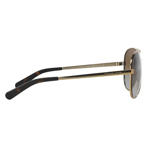 Lente solar Michael Kors Chelsea polarizado café en metal oro