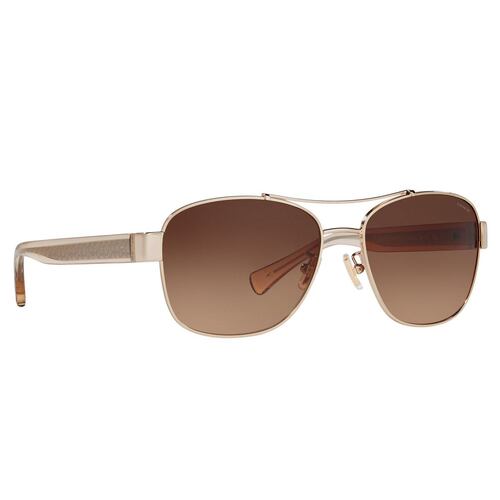 Lente solar Coach dorado de metal