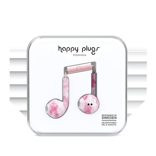 Audífonos Earbud Rosa Mármol Happy Plugs
