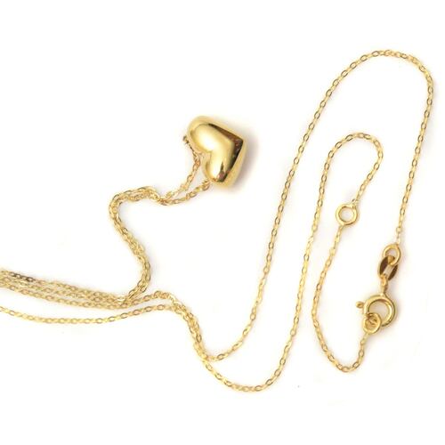 Gargantilla Corazón Inflado Oro Amarillo 14K Doble O