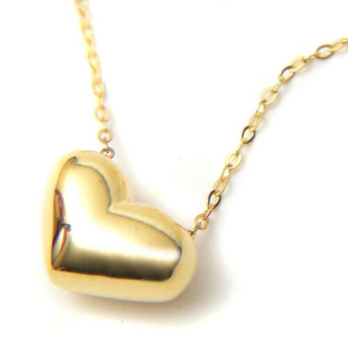 Gargantilla Corazón Inflado Oro Amarillo 14K Doble O