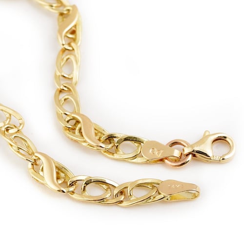 Pulsera Combinada 14K Doble O para Hombre