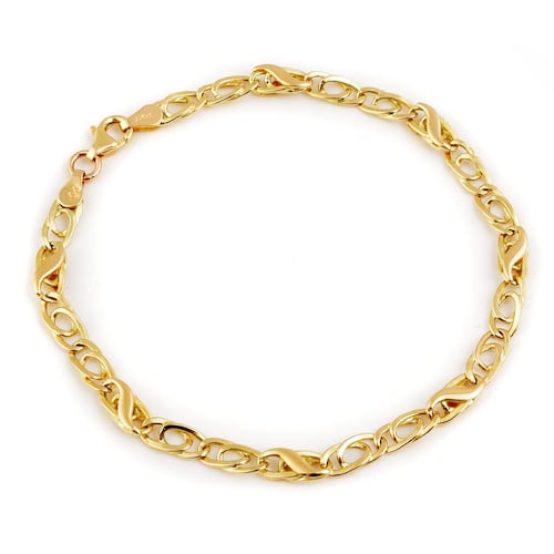 Pulsera Combinada 14K Doble O para Hombre