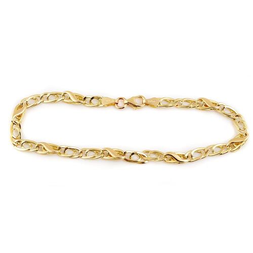 Pulsera Combinada 14K Doble O para Hombre