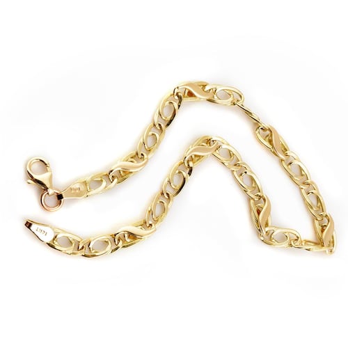 Pulsera Combinada 14K Doble O para Hombre