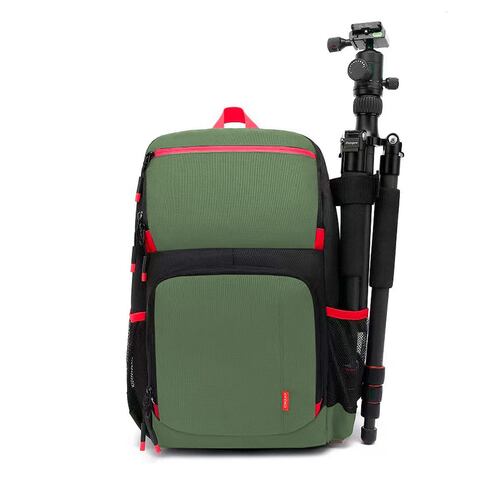 Mochila Diving Squirrel negra con verde para cámara
