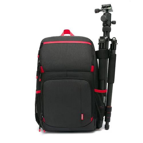 Mochila negra con rojo Diving Squirrel para cámara