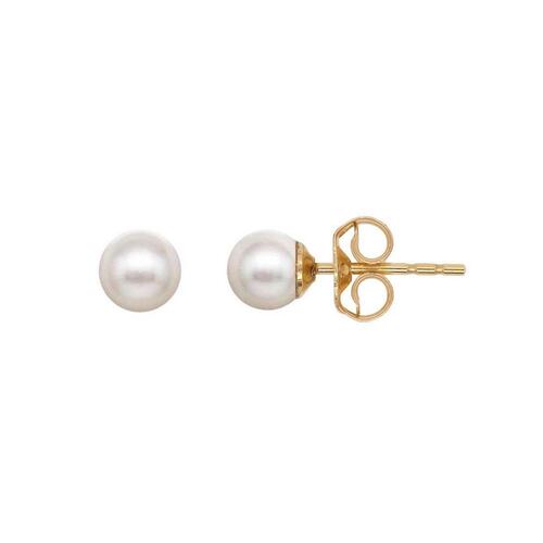 Aretes C&C 4 mm Perlas Cultivadas Blanco-Oro