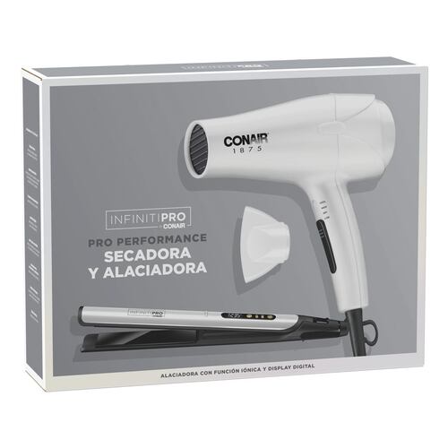 Combo Blanco Secador y Alaciadora Conair