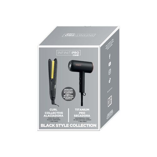 Combo Alaciadora y Secadora Negra Conair