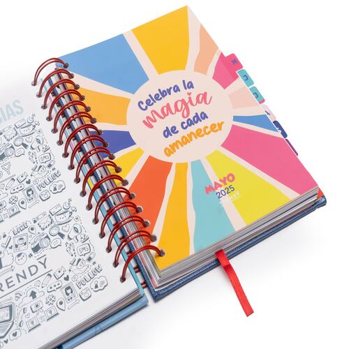 Agenda Trendy 2025 con Espiral Flores Cavalier