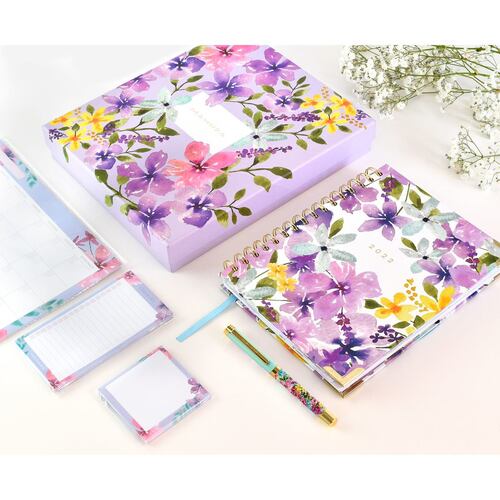 Agenda mahnoa 2022 diseño violeta set especial para regalo