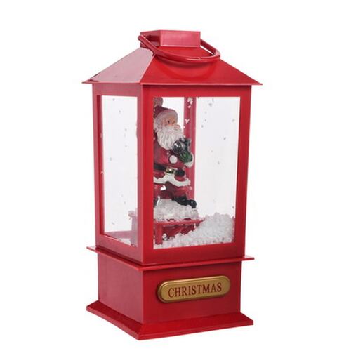 Figura Decorativa Navideña Farol Festivo con Luz Santa Claus Santini