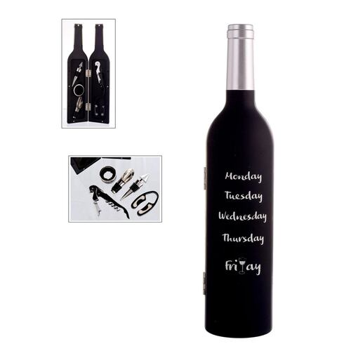 Accesorios para vino con estuche en forma de botella