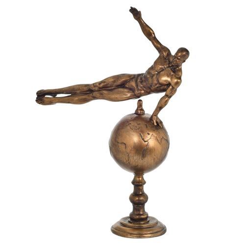 Figura atleta sobre mundo