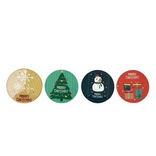 Juego 4 portavasos figuras navidad