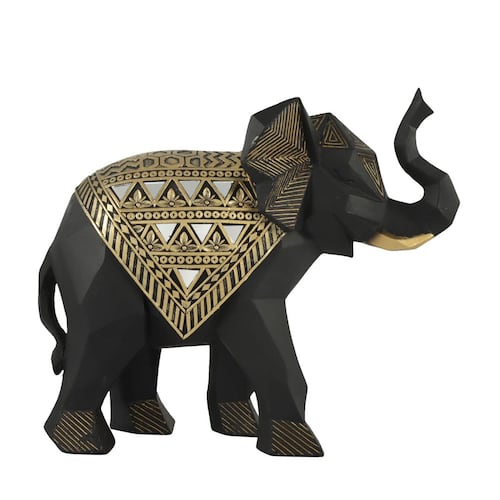 Figura decoratica de elefante color negro 26x10x22cm