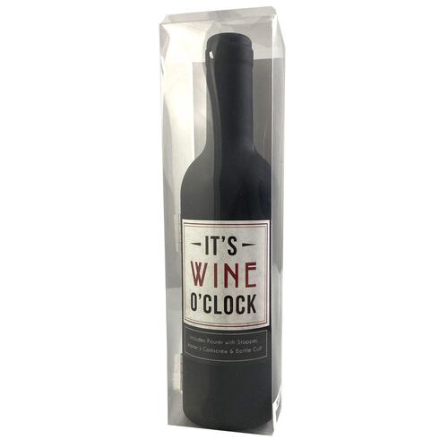 Juego de Accesorios para Vino Forma Botella Negra