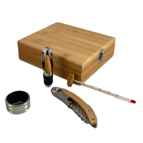 Estuche de madera bar 3 accesorios