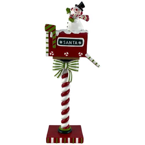 Figura Decorativa Navideña Buzón Festivo Muñeco de Nieve Santini