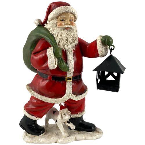 Figura Decorativa Santa con Saco Navideño Santini