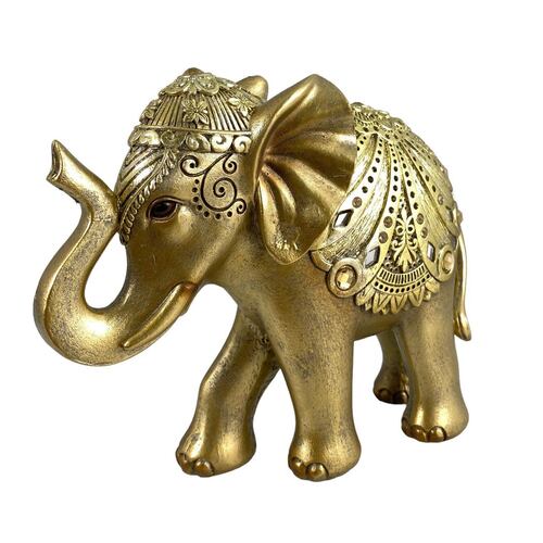 Figura Decorativa  Elefante Chico trompa Dorada