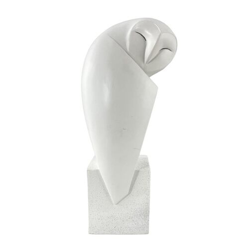 Figura Decorativa Búho dando la Espalda color Blanco