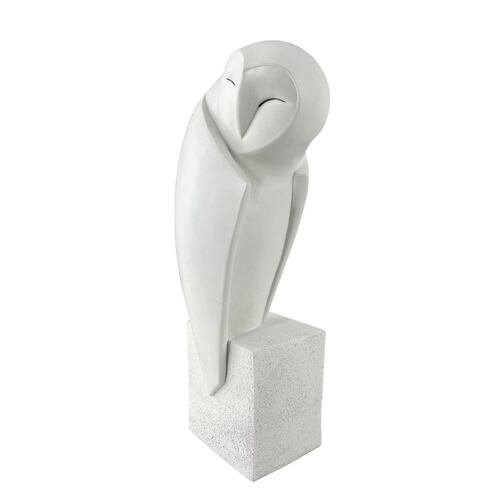 Figura Decorativa Búho dando la Espalda color Blanco