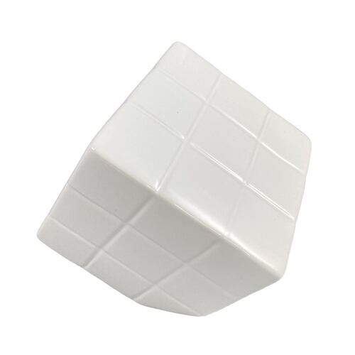 Figura Cubo Decorativo Color Blanco Tamaño Grande