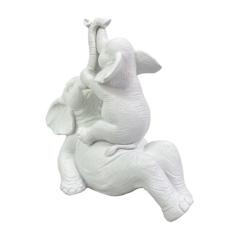 Figura Decorativa Elefante con bebe  21X12.5X19.5CM