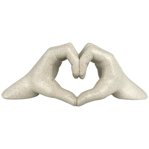 Figura Decorativa Concepts Life Diseño Manos en Forma de Corazón Blanco
