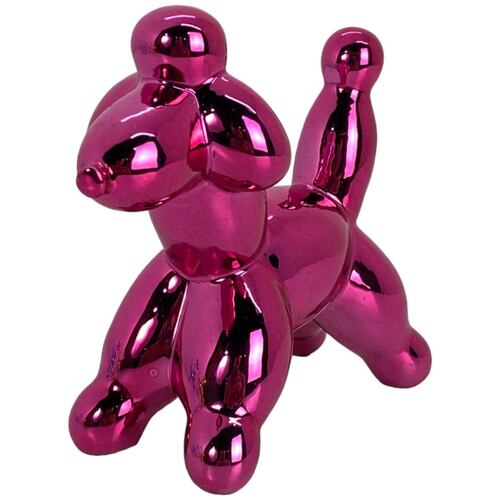 Figura Decorativa en Dolomita Diseño Perro Globo Rosa Oscuro Concepts