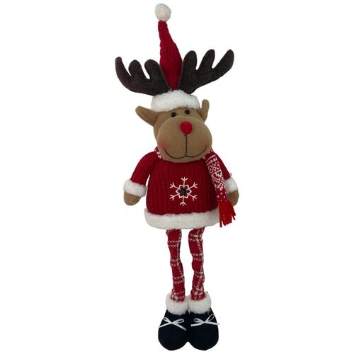 Figura Decorativa Reno Navideño Rojo Santini